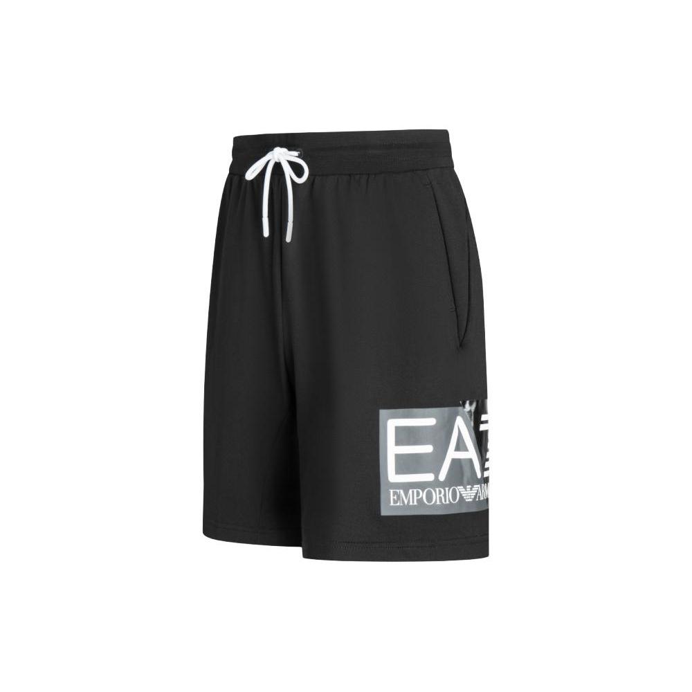 Emporio Armani EA7 Весна-Лето 2024 Логотип Принт Буквы Пояс На Шнурке Повседневные Шорты Мужские шорты Черный 3DPS63-PJ05Z-1200