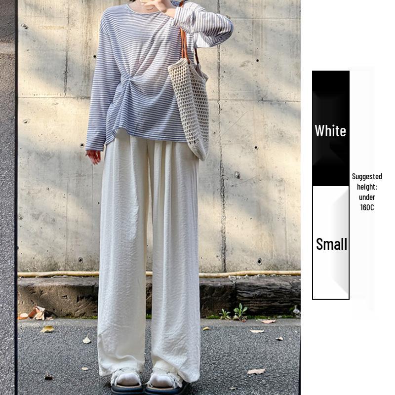 Douyin Quality Women's Summer 2025 Ice Silk Wide-Leg Pants - Casual & Thin Style