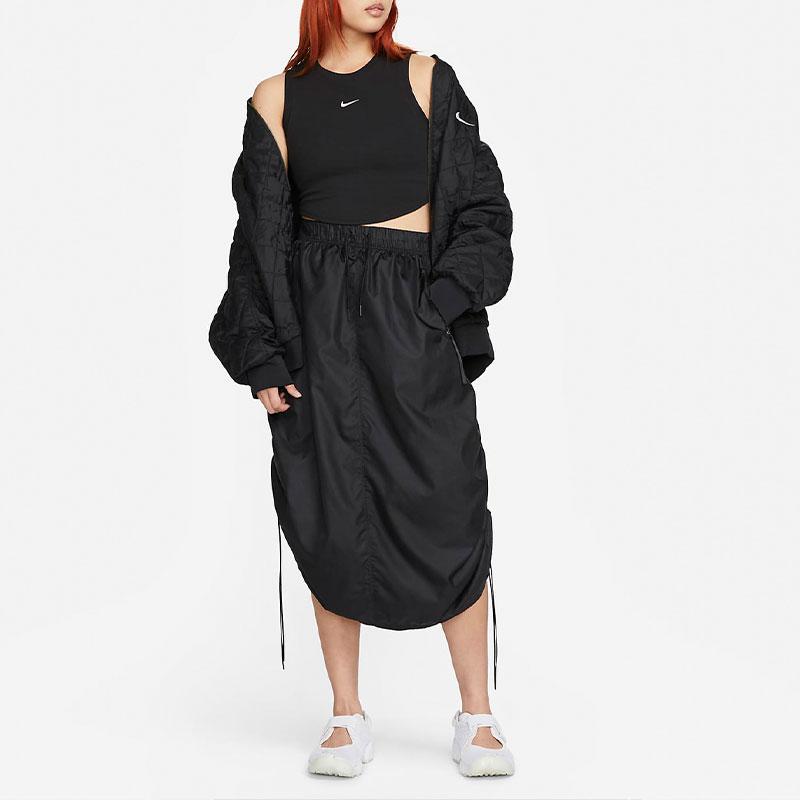 Nike Спортивная одежда Essentials ребристый укороченный топ-топ женский черный FB8280-010