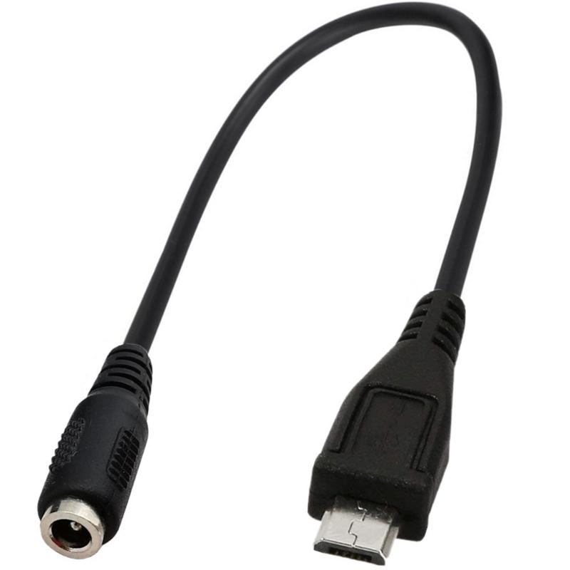 Practical 3.5x1.35mm/5.5x2.1mmDC Female to Micro USB Charger Cable Wide Compatibility Copper Core Wire 25cm/9.84in