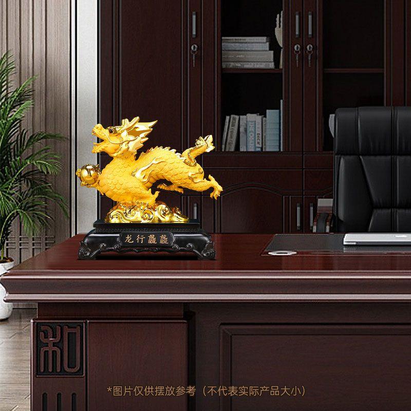 Китайский стиль Чжаоцай Фэншуй Золотой Дракон Орнамент Привлечение Богатства Счастливый Дракон Талисман Настольное Украшение