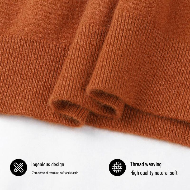 SHANSHAN Men's 100% Cashmere Half-Turtleneck Sweater