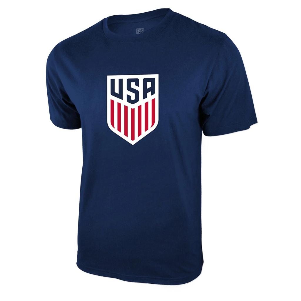Icon Sports U.S. Soccer Federation USMNT Logo Adult T-Shirt Navy Logo Color