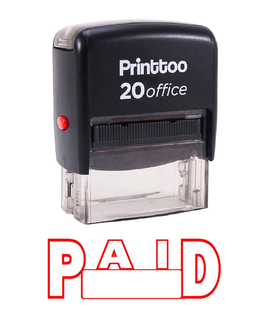 Printtoo Office Stationary PAID Self Inking Custom Stamp Rubber Stamp-Black