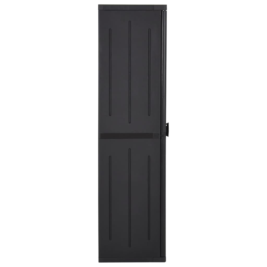 vidaXL Garden Storage Cabinet Black 65 x 45 x 172 cm PP Rattan