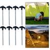 8Pcs Tent Stakes Heavy-Duty Metal Camping Stakes Threaded Anchors Set Up with Drill Hammer Superior Grip Tent Pegs On