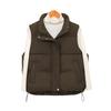 Vest Fashionable Warm Solid Color Cotton Short Stand-up Collar Vest Vest Vest Vest Sleeveless New Versatile Coat