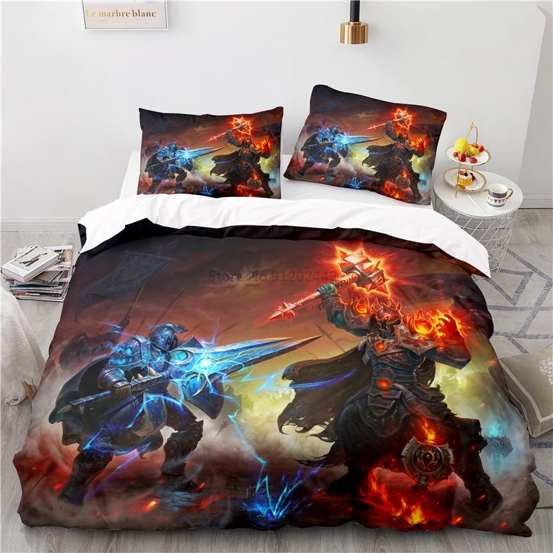 World of Warcraft Games Bedding Set Horde Banner Flag Printed Duvet Cover Set Pillowcase Twin Full Queen King Size Drop Shipping