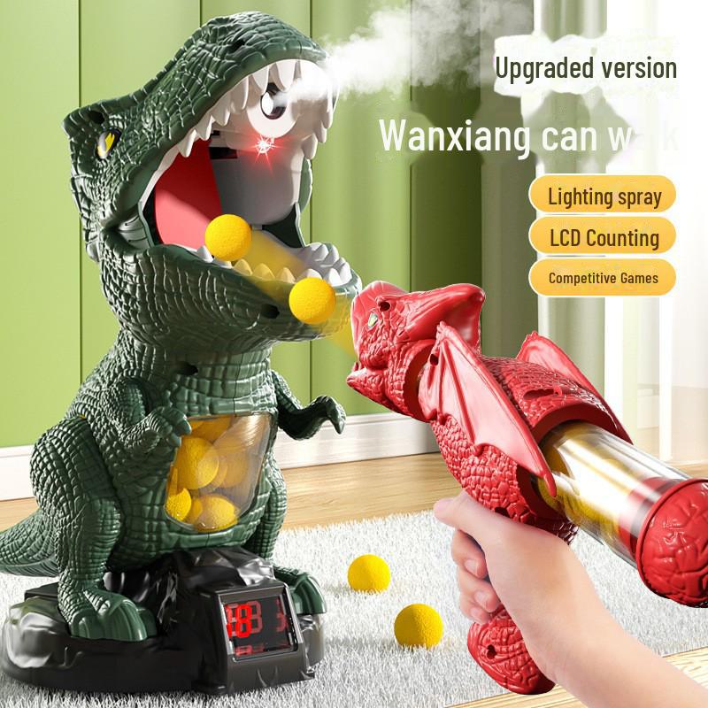 Интерактивный набор игрушек для стрельбы по динозаврам для детей: Пневматический пистолет с мягкими пулями