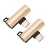 2Pcs USB C to 3.5mm Audio Adapter 2 in 1 Type C 3.5mm Listening Music While Charging Durable ABS USB C to Audio Jack