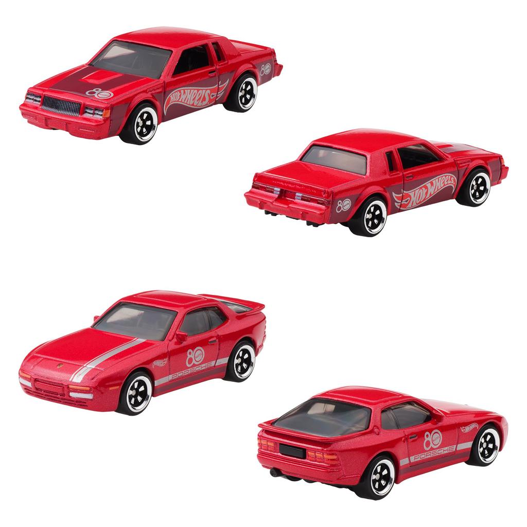 Hot Wheels Mattel 80-летие Транспортное средство Игрушка Мини Возраст 3 и JGK09 Набор из 8 машин, Вверх, Красный,