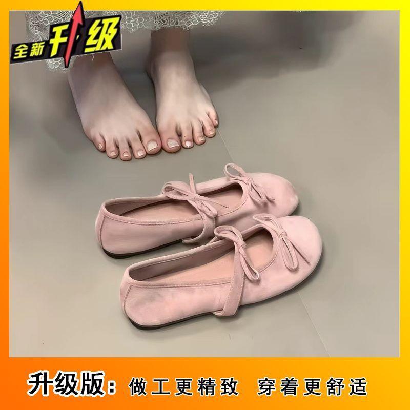 Retro Bow Single Shoes 2025 Spring and Summer New Popular Fashion Versatile Comfortable Shallow Mouth Mary Jane Shoes Outside