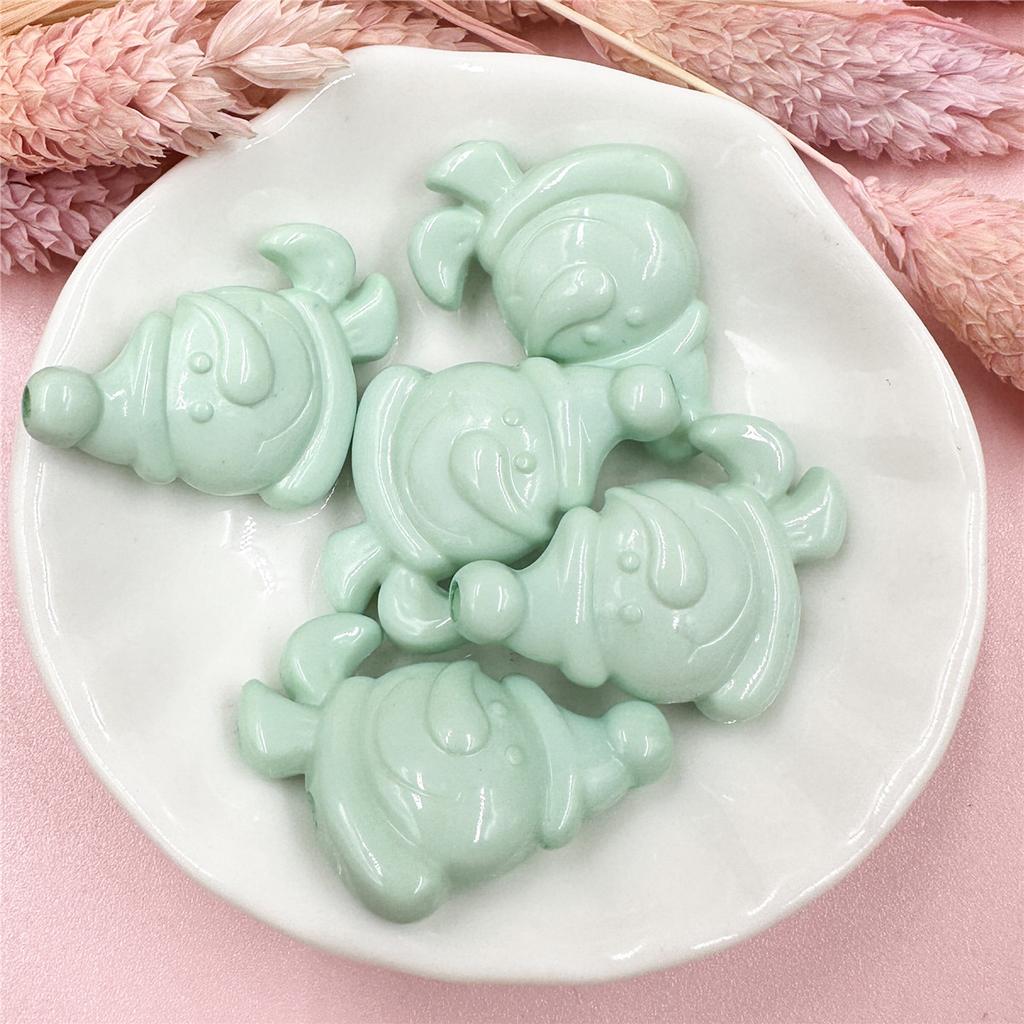 5 шт. акриловые бусины снеговика, аксессуары, материалы из бисера, 23,5*32 мм, рождественский сплошной цвет для изготовления браслетов, сережек, ювелирных изделий, ювелирных изделий своими руками, аксессуары