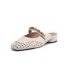 Baotou Half Slippers Women's Spring and Summer New Versatile Woven Hollow Outer Sandals