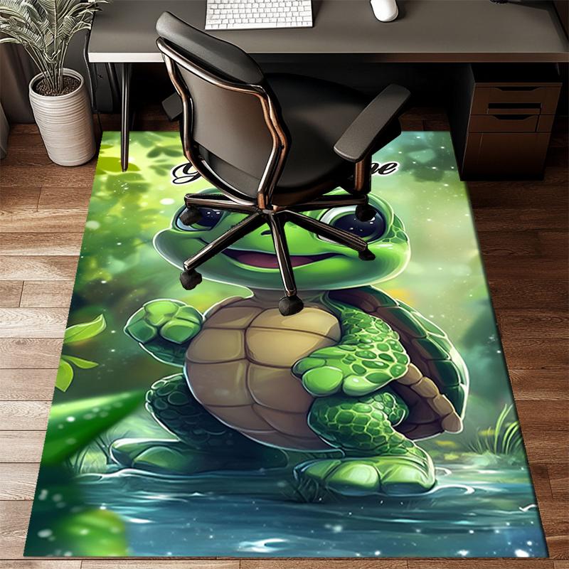 1PC Custom Name Fantasy Turtle Adventure Theme Floor Mat Ideal for Living Room, Game Rooms, Office, Bedroom, Office Floor Mat , Floor Mats for Home