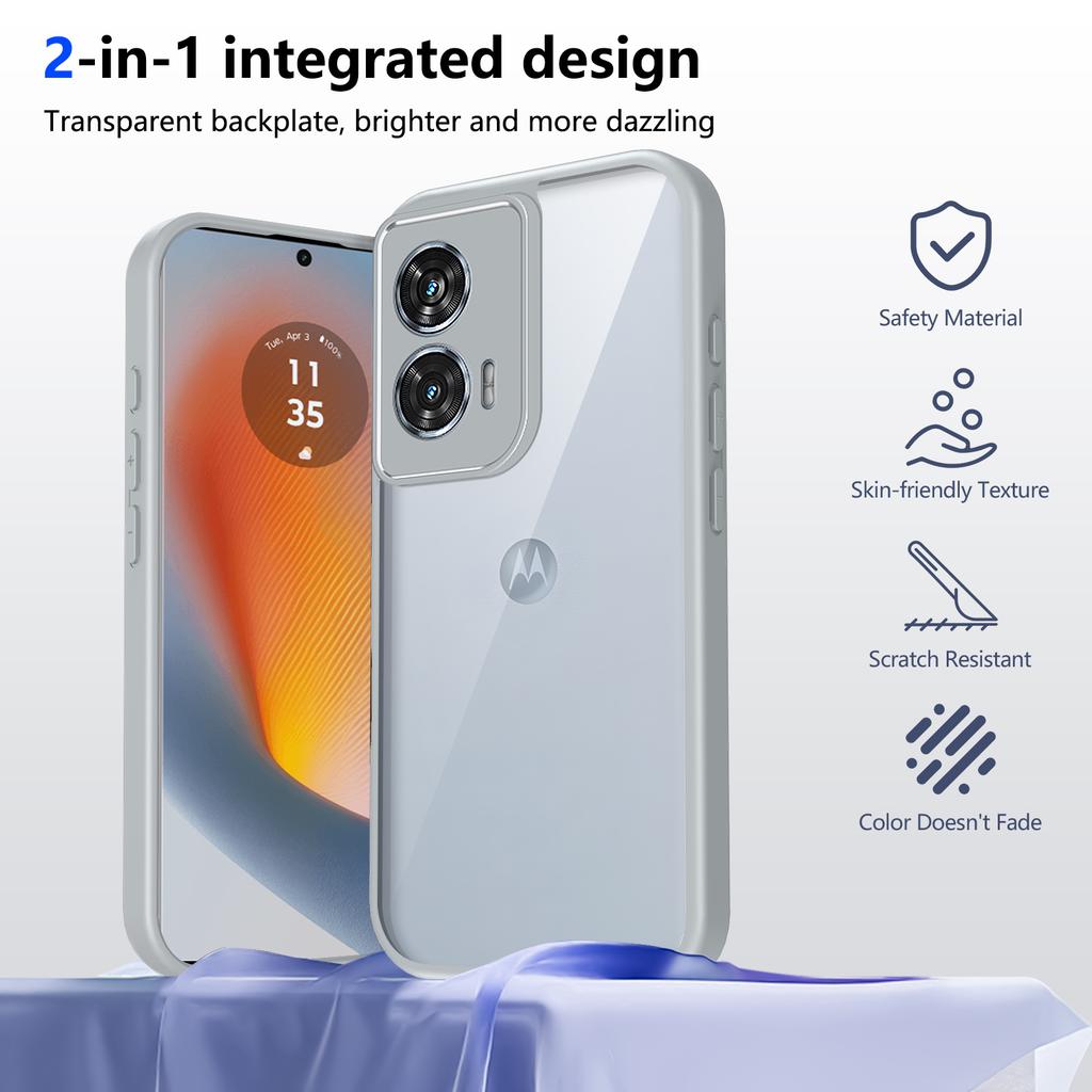 For Motorola Moto G85 XT2427-3 Case Plating Bumper Shockproof Clear Back Cover Hard Matte Phone Case for Moto G85 MotoG85 XT2427