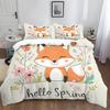 Fox Print Duvet Cover Set For Kids Boys Girls Cartoon Fox 3D Animal Theme Quilt Cover Bedroom Decor 2Pcs Bedcloths Single Size