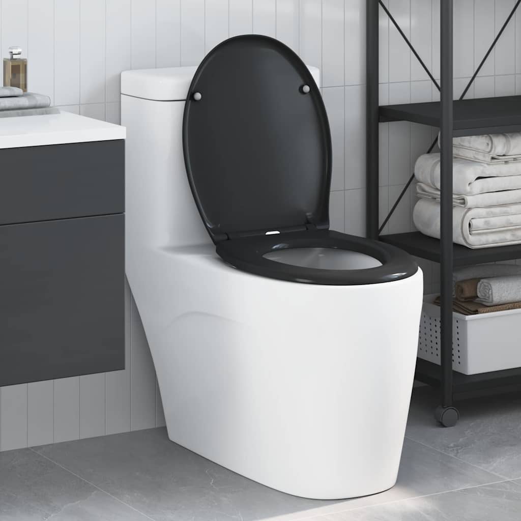 Toilet Seat Black 47 x 37 x 4 cm Duroplast