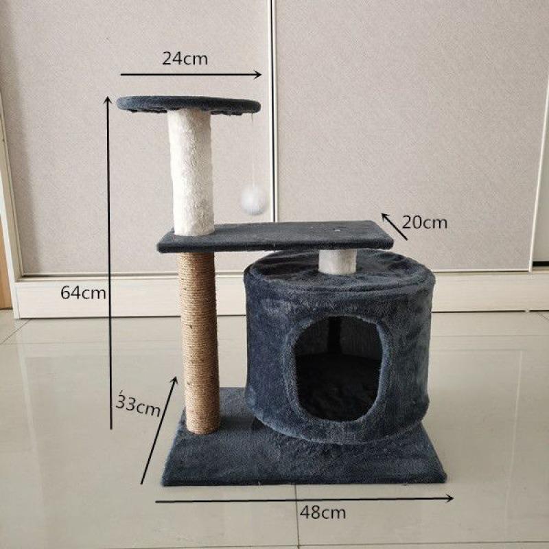 Четырехсезонное кошачье дерево: Кровать, Игровой комплекс, Когтеточка, Сизалевая веревка, Когтеточка, Игрушки и принадлежности.