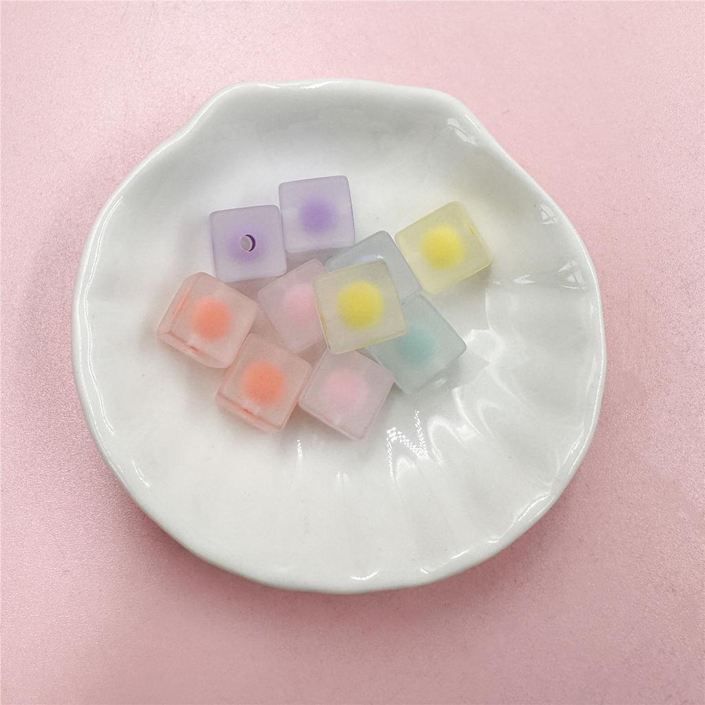 DIY акриловые квадратные свободные бусины, материалы ручной работы, 10 мм, ювелирные аксессуары, матовый браслет-цепочка для мобильного телефона, 10 шт., модные бусины