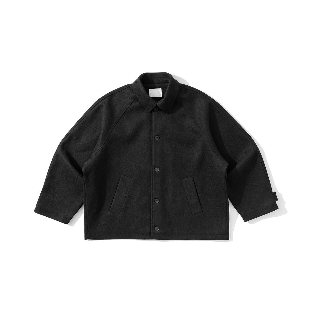 Пальто из твида в стиле ретро унисекс 2025 года — свободные рукава реглан, однобортное, мода весна/осень