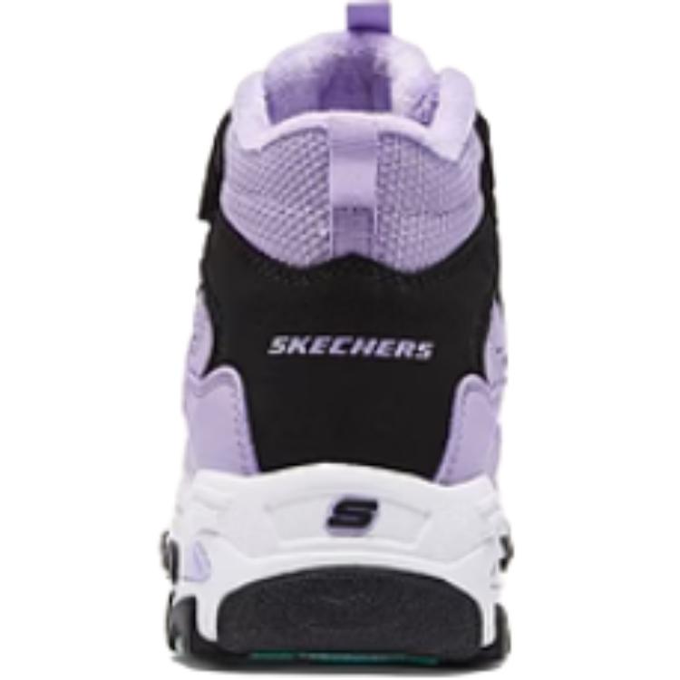 Skechers Детские сетчатые удобные универсальные нескользящие теплые ботинки Детские ботинки Фиолетовый Черный 303952L-BKLV