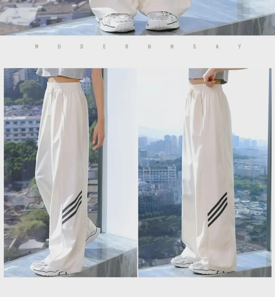 Летние быстросохнущие широкие брюки Ice Silk для девочек - легкая повседневная одежда