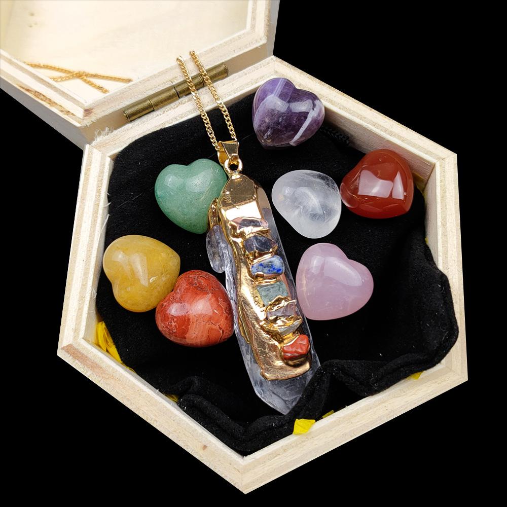 Natural Crystal Healing Stone Folk Crafts Seven Chakra Energy Stone for Meditation