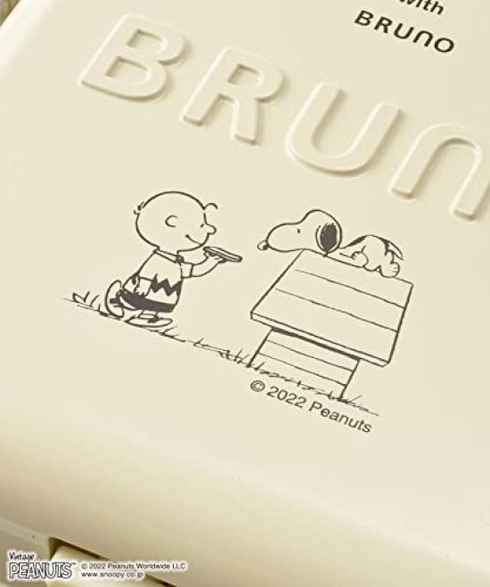 BRUNO PEANUTS Grill Sand Maker Single Ivory Snoopy Bruno Hot Sand Hot Sand Maker Stylish Electric Grilled To the Ears Breakfast Bread Bread
