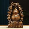 Chinese Feng Shui Resin Gourd & Fu Character Decoration Set - Fortune, Wealth & Prosperity Figurine for Home Office Decor, Business Gift