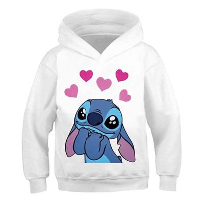 Новые толстовки с капюшоном Stitch для девочек, толстовка с длинным рукавом на осень и зиму, пуловеры Harajuku из серии Disney, повседневные топы с капюшоном Stich