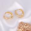Dazzling CZ Stone Paved Hollow Gold Color Hoop Earrings For Women Luxury Trendy Female Circle Statement Jewelry