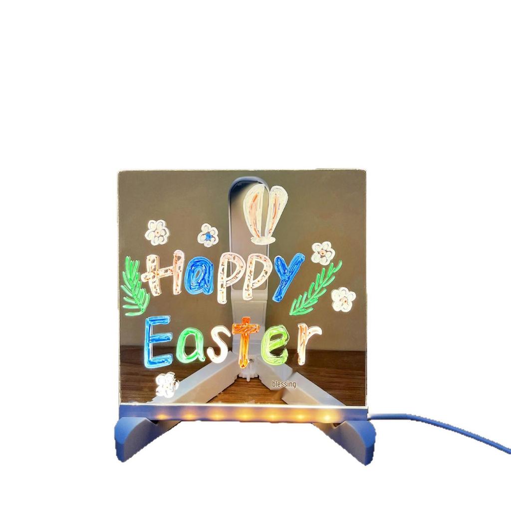 Cross-Border LED Acrylic Night Light - Transparent Desktop DIY Handwriting Message Light