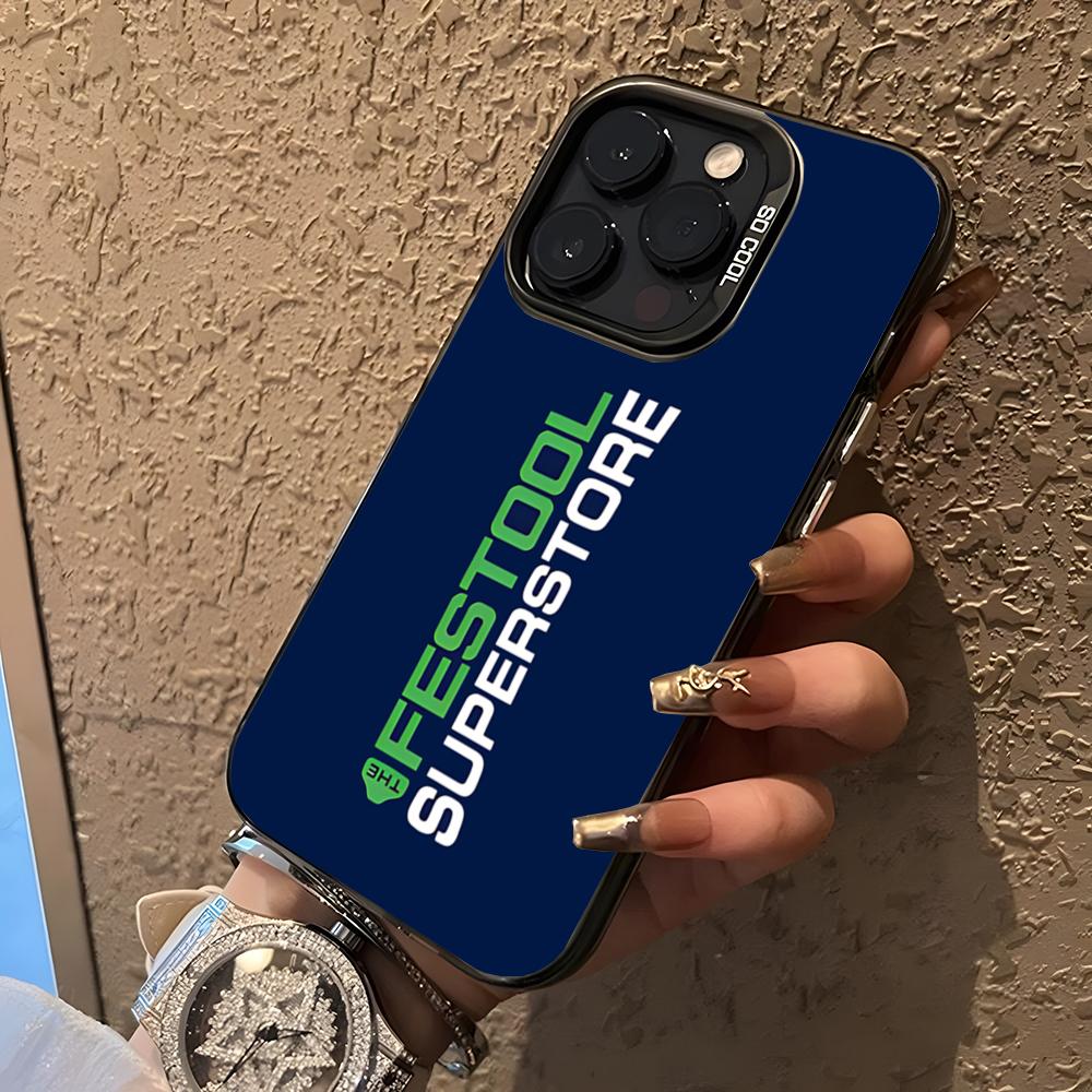 Чехол для телефона с логотипом F-Festools для 17 Air iPhone 16 Pro Max 15 14 Plus 12 13 X XS Max 11 Цветная серебристая крышка