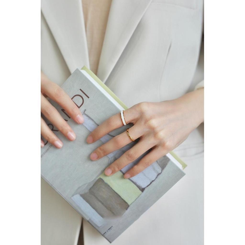 Минималистичное эмалевое кольцо Сад Моне - Французский шик, открытое кольцо на палец для женщин