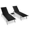 VidaXL Sun Loungers 2 Pcs with Table Steel and Textilene Black
