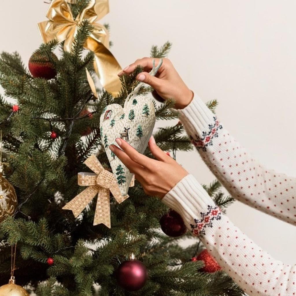 Набор для начинающих вышивальщиков Сердечко Рождественское украшение Научитесь вышивать Полный набор для искусства и рукоделия Для путешествий Проект Релаксация