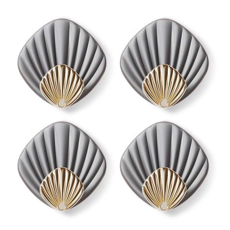 4 шт. креативный настенный крючок в форме ракушки без удара, сильный клейкий крючок, настенный бесшовный липкий крючок для ванной комнаты и кухни