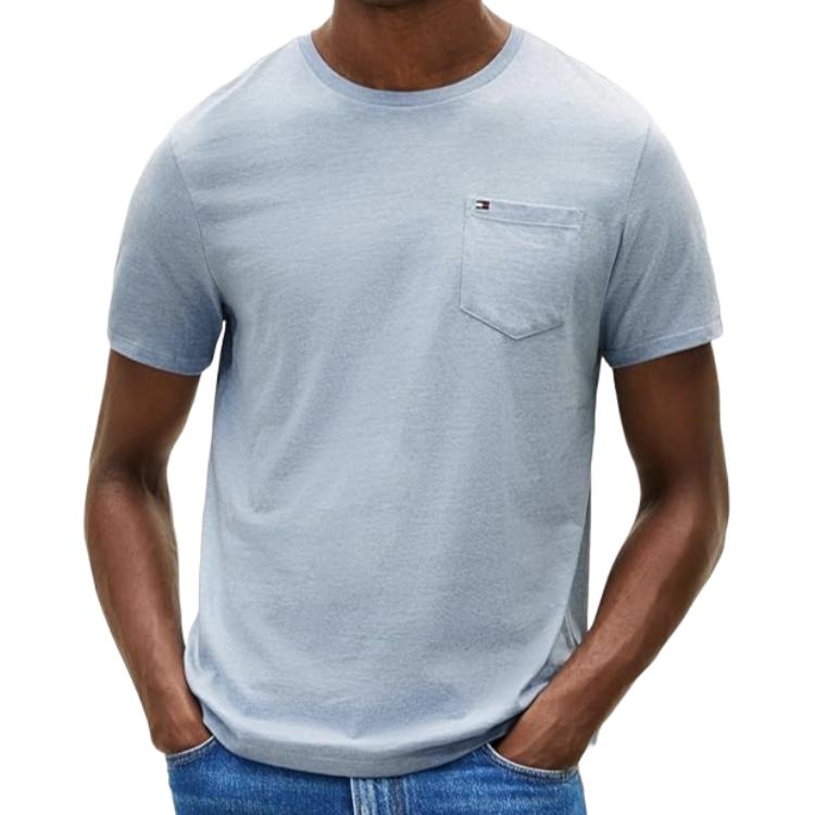 Tommy Hilfiger Удобная футболка с круглым вырезом и карманом Мужские топы 78JB151-DP7