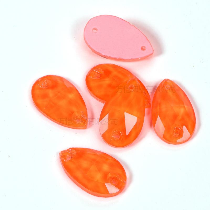 Неоновое стекло Ручная дрель для швов Оранжевый флуоресцентный, капля воды Специальная форма Спутник Плоское дно Двойное отверстие Ручная дрель для швов Камень DIY Ювелирные аксессуары