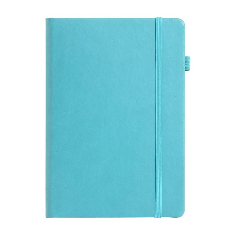 «Блокнот формата А5 в твердом переплете с полиуретановым ремешком, настраиваемым логотипом, свежим и простым дизайном»