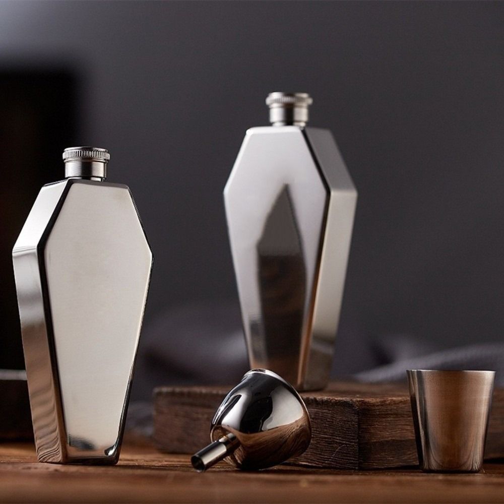 Stainless Steel Kettle Pot 3.5oz 200ml Whiskey Wine Bottle Portable Hip Flask  Home