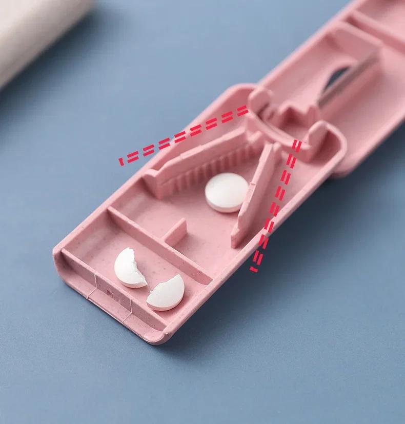 1pc Mini Useful Portable Medicine Pill Holder Tablet Cutter Splitter Case Storage Box Divider