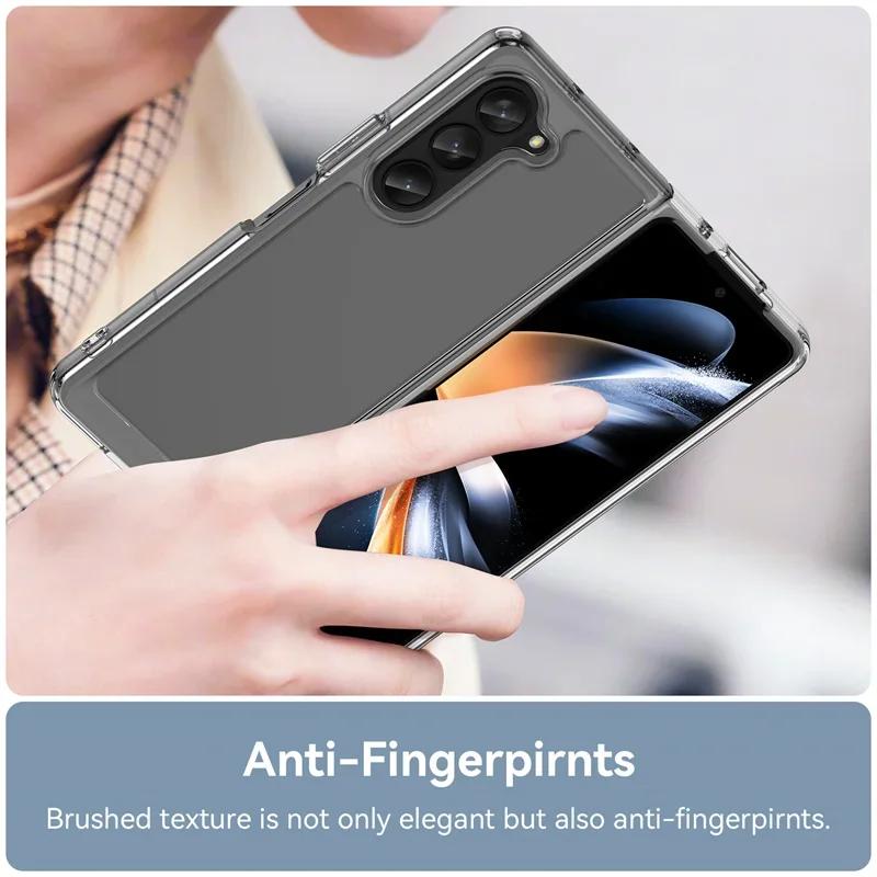Красочный прозрачный TPU чехол-книжка с акриловой задней панелью для Samsung Galaxy Z Fold 6 5 4 3 5G Z Fold6 Flip6, задняя крышка с защитой от отпечатков пальцев