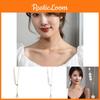 Stylish Korean Inspired Titanium Steel Pearl Necklace For Women With Leaf Design And Adjustable Chain