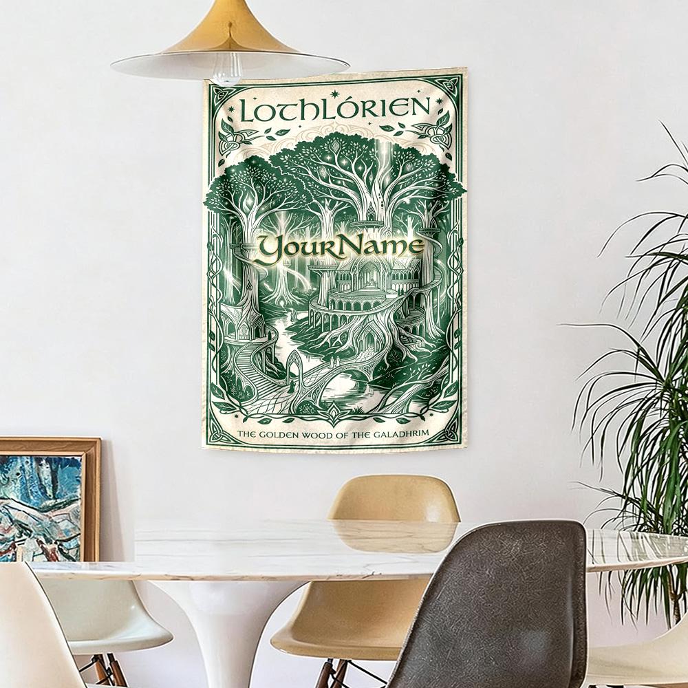Gothic Illustrations Custom Your Name Wall Decor Tapestry Art For Pet Memorial Birthdaywedding Party Backdrop Family Gift