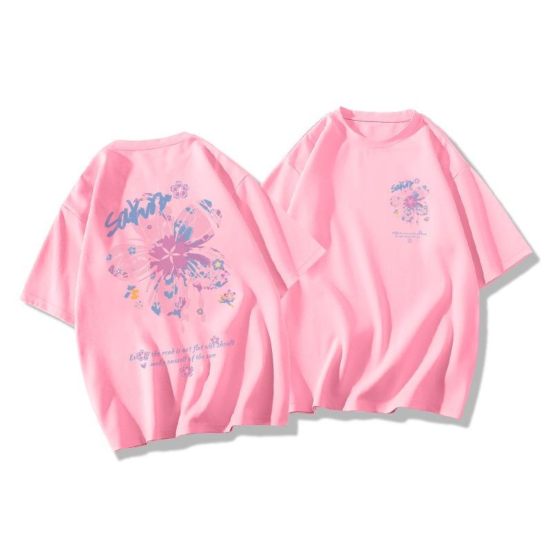 Summer Kids Adult Fashion Print Short Sleeve T-Shirt Outdoor Casual O-Neck Oversized Women's Tees Top Girl Clothing