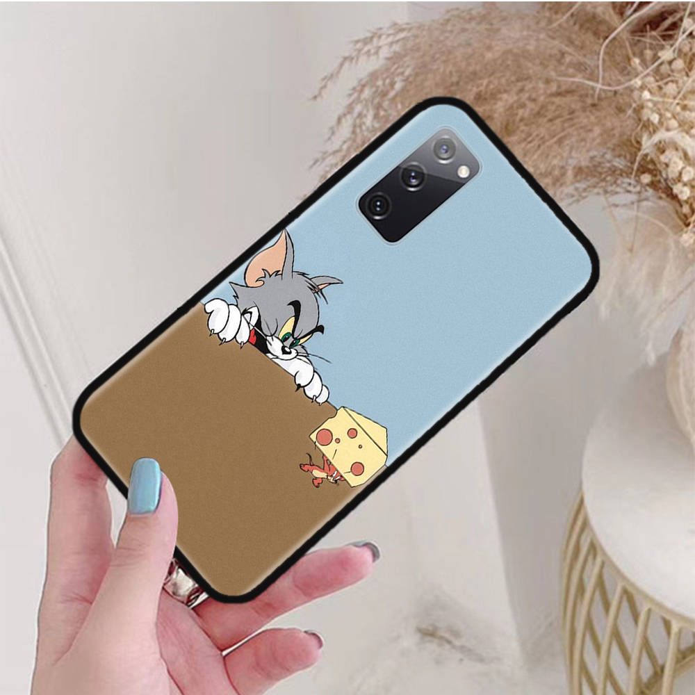 Черный чехол для OPPO Reno 8 6 5 4 Pro Plus Find X3 A17 A3 A31 A38 A40 A53 A54 A55 A74 A76 A78 A77 A80 A94 A95 A96 Lite C-45 Том и Джерри