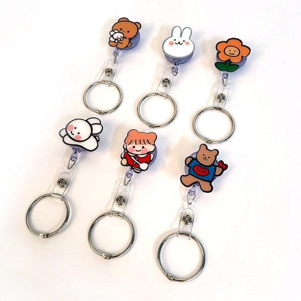 Liriworld Cute Animal Character Reel Holder Nurse Tape Hanger, Animal Friends Reel Holder (6 Rings Included)