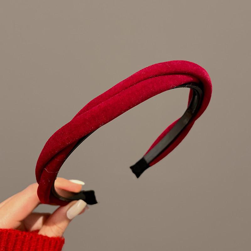 New 2022 High-End Retro Red Headband for Women - Perfect for Autumn, Winter & Holidays